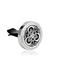 Anavia 1.18" Dia Car Aromatherapy Essential Oil Diffuser Vent Clip 316L Stainless Steel Silver Plated Locket Air Freshener with 12 Refill Pads and Box (Celtic Knot)