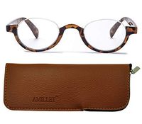 Amillet Spring Hinges Reading Glasses,Half Moon Frame Readers for Men and Women +2.00