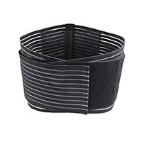 Waist Belt Elasticity Fish Ribbon Breathable Waist/Back Protection Belt Unisex Black Waistband (L)