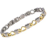 CMS MAGNETICS Novoa Women's Titanium Heart Magnetic Bracelet - 12,800 Gauss B185J-0
