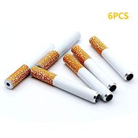 6 pcs 2.2 inch Alloy Cigarette Holder-Cigarette Pipes for Weed,Metal Hitter Tobacoo Accessorie