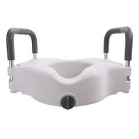 DXZA Raised Toilet Seat, High Elevated Toilet Seat Locks onto Most Toilets, Portable Assistance Seat for Disabled and Elderly, White with Armrests