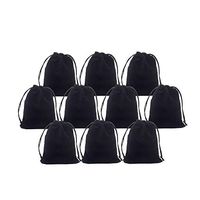 20 Pcs Jewelry Bags,Velvet Cloth Drawstring Bags,2.8''x3.6''Black Pouches,Wedding Gift Bags