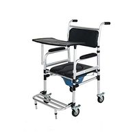 Assistive Walking Device,Rollator Walker Walking Frame with Elderly Man Sitting，Toilet Seat with Wheel Toilet Bowls Mobile Wheelchair Toilet Stool Chair Home Toilet Shower Chair (Color : Black)
