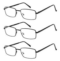 Reading Glasses Set of 3 Metal Full Rim Glasses for reading for Men and Women +3.5