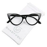 ShadyVEU Cateye Reading Glasses Prescription Retro 80's Rx Readers Magnifying Women Fashion Eyeglasses (Black Cat Eye Frame, 2.00)