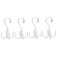 Thinkmay Rotating Handbag Hanger Organizer Tie and Belt Hanger, 4 Pack Plastic Purse Rack Hanging Closet Organizer Holder for Belts,Ties, Bag, Purse,Scarves, Clothing and Other Accessories (White)