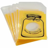 Yellow Bottle Jar Design Flat Cellophane Cookie Candy Party Bags with Adhesive Closure, 95/Pack
