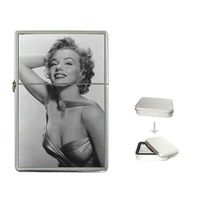 New Product MARILYN MONROE HOLLYWOOD SMILE Flip Top Cigarette Lighter + free Case Box