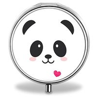 Custom Wanchang Pill Case, Panda Round Compact 3 Metal Portable Pill Container for Daily Use
