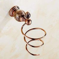 LIUCS Full Copper Marble Hair Dryer Holder, Retractable Hair Dryer Holder, Hair Dryer Holder for bathrooms, Bathroom Accessories, Suitable for Hairdressing Salon, Hotel, Shower Room etc.
