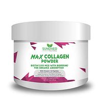 Sundhed Natural Max Collagen Plus C (30 Day Supply) - All Natural Collagen Powder with Biotin & Bioperine to Boost Anti Aging Hydration & Skin Firmness - 500mg Vitamin C - Strengthen Bones & Nails