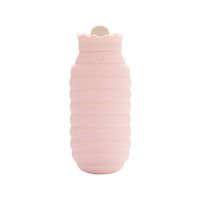 Hot Water Bottle Microwave Heating Bottle Environmental Silicone Hot Water Bag with Knit Cover Hot & Cold Therapies Gift for Birthday Christmas Valentine's Day,Pink,Long