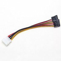 1Pcs New 4 Pin IDE Molex to 2 Serial ATA SATA HDD Drive Power Adapter Cable