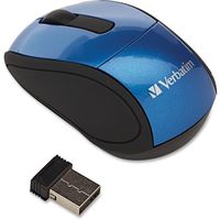 Verbatim Wireless Mini Travel Mouse Blue - Radio Frequency - USB - 1600 dpi - Scroll Wheel