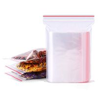 100 PCS 5x7.5 Inch Clear Reusable Plastic Seal Bags Cello Cellophane Packages Red Small Zip Lock Block Storage Small Items Snacks Samples Jewelry Beads Gift Wrapping Bags