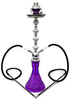 Hookah 28" Purple 2 hose shisha nargila bars smoking pipe glass water Vase set