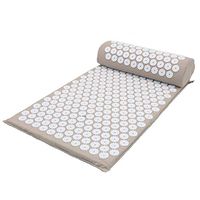 HIPPOSEUS Large Acupressure Mat and Pillow Massage Set - Acupuncture Floor Cushion and Pillow with Carrying Bag.Relieve Fatigue Stress and Sciatic Pain Back Pain and Neck Pain,Gray