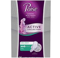 Poise Active Collection Incontinence Liners with Wings, Light Absorbency (Light - 26 Liners)