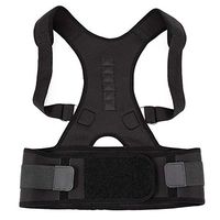 Women Men Orthopedic Back Brace Lumbar Support Magnetic Posture Corrector Straight Braces Belts,Black,XXL