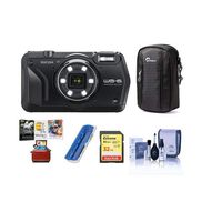 Ricoh WG-6 Digital Camera, Black - Bundle with Camera Case, 32GB SDHC Card, Cleaning Kit, Card Reader, Mac Software Package