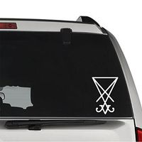 GottaLoveStickerz Lucifer Sigil Devil Sign Permanent Vinyl Decal Sticker for Laptop Tablet Helmet Windows Wall Decor Car Truck Motorcycle - Size (05 Inch / 13 cm Tall) - Color (Gloss Black)