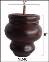 Bun Feet Dark Wanut Sofa Legs (Set of 4)