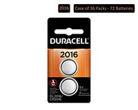 Duracell - 2016 3V Lithium Coin Battery - long lasting battery - 2 count (Pack of 36)