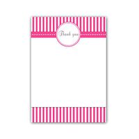 30 Blank Thank You Cards Hot Pink Stripes Lines Design Birthday Party Baby Shower Bridal + 30 White Envelopes