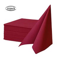 CLEAN LEADER Cloth Like Napkins,Disposable Napkins,Air-Laid Dinner Napkin,Premium Colored Napkins Ideal for Dinner, Events, Weddings&Party,Durable, Elegant,Burgundy Red, Set of 50 16 x 16 inches