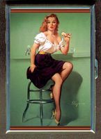 Pin Up Retro Ice Cream Funny Double-Sided Cigarette Case, ID Holder, Wallet with RFID Theft Protection