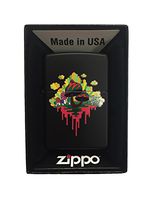 Zippo Custom Lighter - Drippy Mushroom - Regular Black Matte