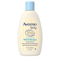 Aveeno Baby Gentle Wash & Shampoo with Natural Oat Extract, Tear-Free & Paraben-Free Formula For Hair & Body, Lightly Scented, 8 fl. Oz (Pack of 2)