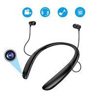 SYL Bluetooth Headsets with Video Recording Camera, Neckband Sports Recorder Wireless Earphones with TF Card Slot, Dash Cam Bluetooth Earbuds for Bicycling Riding Running Hiking Racing