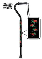 Walking Cane with Gel Grip Handle Adjustable Aluminum Roses with Barbed Wire Design Men or Women