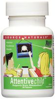 Source Naturals Attentive Child - Healthy Cognitive Nutrients For Active Children - Improved Focus & Attention with DMAE, Magnesium, Zinc & Grape Seed Extract - 30 Tablets