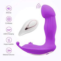 Sessowj Double Pleasure Remote Control Wearable Adult Stick Powerful Toy with 12 Frequency Modes Massger