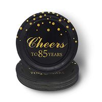 Pandecor 85th Birthday Party Supplies,50 PCS Cheers to 85 Years Disposable 7 Inch Paper Plates Dessert Plates for 85 Years Anniversary Party