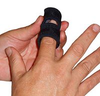 IRUFA, FS-OS-12, 3D Breathable Fabric Finger Splint, Stabilizer Brace Wrap Support for Trigger Broken, Curved Bent Mallet Locking Finger, Dislocation, Straightener, Pain Relief Black, One PCS