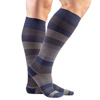VenaCouture Mens 15-20 mmHg Compression Socks, Bold Regency Stripe Pattern