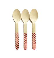 Perfect Stix Polka Dot Spoons 158 36-Purple Printed Wooden Spoons with Purple Polka Dot Pattern, 6" (Pack of 36)