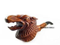 Carved Tobacco Pipe, Long Smoking Pipe"Dragon" Pear Wood Handcrafted. Exclusive Pipe (Dragon)