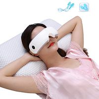 HEZHENG Electric Portable Eye Massager with Heat for Dry Eyestrain Fatigue Relief, Air Compression Shiatsu Massage for Dark Circles, Vibration and Music for Relieve Eye Stress (Larger Size)