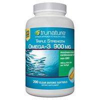 trunature Triple Strength Omega-3 900 mg, 200 Clear Enteric Softgels