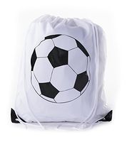 Soccer Party Favors | Soccer Drawstring Backpacks for Birthday Parties, Team events, and much more! - White CA2500SOCCER S1