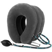 MSQL Cervical Neck Traction Device, Instant Pain Relief for Chronic Neck and Shoulder Pain, Inflatable & Adjustable, for Home and Travel,Gray