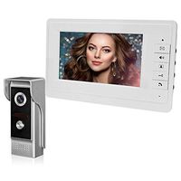 HFeng 7'' TFT LCD Color Wired Video Intercom Doorbell Door Phone System for Home Indoor Monitor + 700TVL IR Outdoor Camera Metal 100 Meters Waterproof White