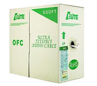 Infinity Cable Audio Cable, Oxygen-free Bare Copper 14 AWG 2 Conductor, 100% Pure Copper, PVC jacket, 500ft bulk cable, White