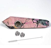 JYH-U Natural Rose Portable Pipe, Six Prismatic Handheld Tube, Pink Peach Lady Pipe