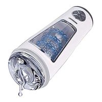 Men's Electric Auto Rotating & Vibrating Pīstòn Cup with Strong Thrusting, Automatic Sùcking Stīmùlation Ṗôckét Pušseÿ Toy, USB Charging Massager Cup Delayed Training Tool White